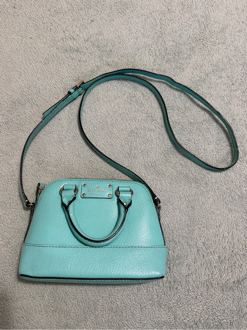 Kate Spade Wellesley Rachelle Mini Satchel Crossbody Bag in Aqua Blue